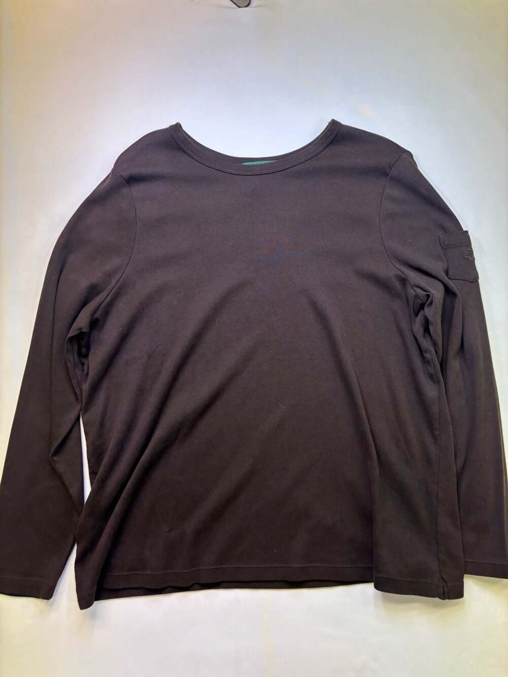 Lauren Ralph Lauren Women's Dark Brown Long Sleeve Crewneck Top Size 2X
